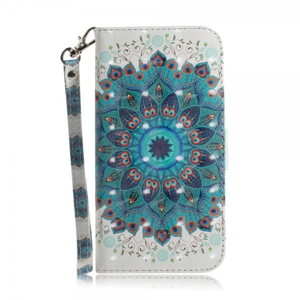 iPhone 14 Pro Etui Motiv Blå Mandala