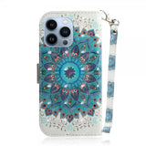 iPhone 14 Pro Etui Motiv Blå Mandala
