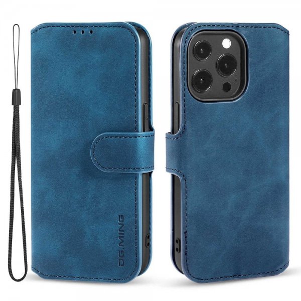 Dg.Ming iPhone 14 Pro Etui Retro Blå