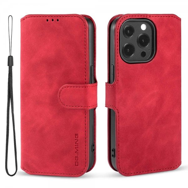 Dg.Ming iPhone 14 Pro Etui Retro Rød