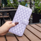 iPhone 14 Pro Etui Rombemønster Lilla