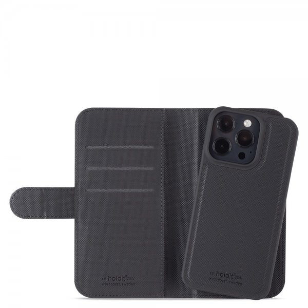 holdit iPhone 14 Pro Etui Wallet Case Magnet Svart