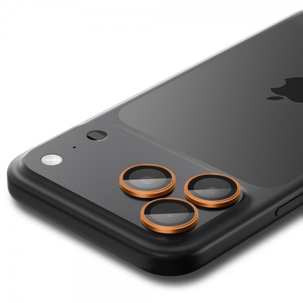 Spigen iPhone 14/15/16/17 Pro & Pro Max Kamerabeskytter GLAS.tR EZ Fit Optik Pro 2-pakning Oransje