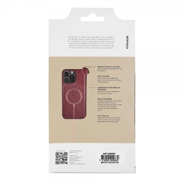 Buffalo iPhone 14 Pro Max Etui 2-in-1 Detachable Wallet Brun
