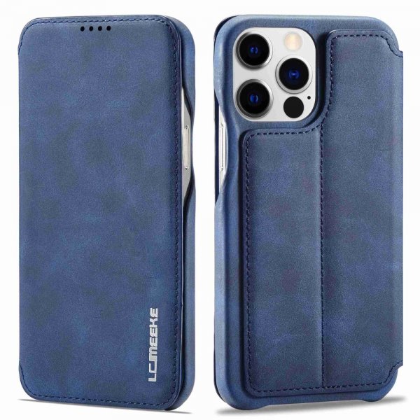 Lc.Imeeke iPhone 14 Pro Max Etui Flip Blå