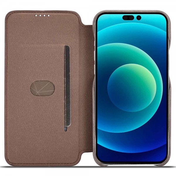 Lc.Imeeke iPhone 14 Pro Max Etui Flip Mørkebrun