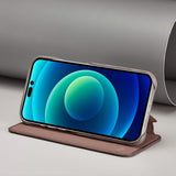 Lc.Imeeke iPhone 14 Pro Max Etui Flip Mørkebrun