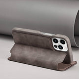 Lc.Imeeke iPhone 14 Pro Max Etui Flip Mørkebrun