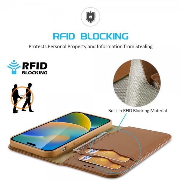 Dux Ducis iPhone 14 Pro Max Etui Hivo Series Brun