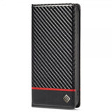 Lc.Imeeke iPhone 14 Pro Max Etui Karbonfibertekstur Rød Stripe Horizontal