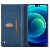 Lc.Imeeke iPhone 14 Pro Max Etui Kortlomme Utside Blå