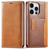 Lc.Imeeke iPhone 14 Pro Max Etui Kortlomme Utside Brun