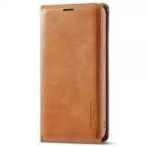 Lc.Imeeke iPhone 14 Pro Max Etui Kortlomme Utside Brun