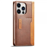 Lc.Imeeke iPhone 14 Pro Max Etui Kortlomme Utside Brun