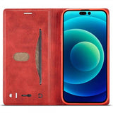 Lc.Imeeke iPhone 14 Pro Max Etui Kortlomme Utside Rød