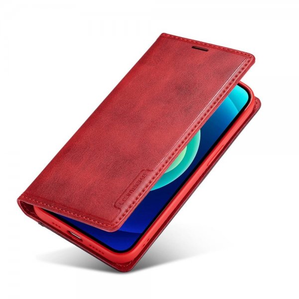 Lc.Imeeke iPhone 14 Pro Max Etui Kortlomme Utside Rød