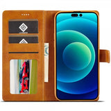 Lc.Imeeke iPhone 14 Pro Max Etui med Kortlomme stativfunksjon Lysebrun