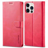 Lc.Imeeke iPhone 14 Pro Max Etui med Kortlomme stativfunksjon Magenta