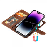 iPhone 14 Pro Max Etui Avtagbart Deksel KT Leather Series-3 Brun