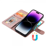 iPhone 14 Pro Max Etui Avtagbart Deksel KT Leather Series-3 Rosegull