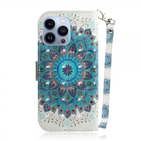 iPhone 14 Pro Max Etui Motiv Blå Mandala