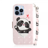iPhone 14 Pro Max Etui Motiv Panda Hjerter