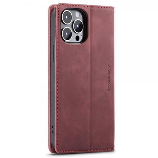 CaseMe iPhone 14 Pro Max Etui Retro Flip Rød