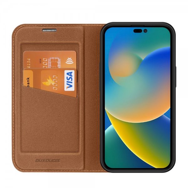 Dux Ducis iPhone 14 Pro Max Etui Skin X2 Series Brun