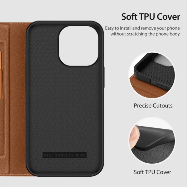 Dux Ducis iPhone 14 Pro Max Etui Skin X2 Series Brun