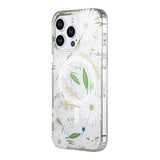 iPhone 14 Pro Max Deksel Blomstermønster MagSafe Hvit