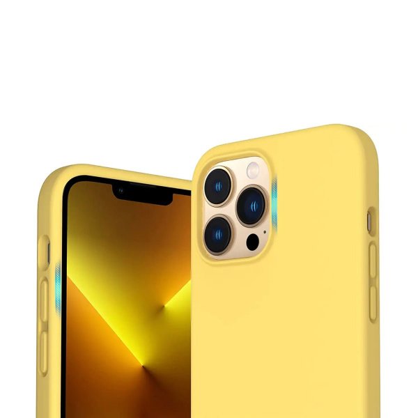 Rvelon iPhone 14 Pro Max Deksel Silikon MagSafe Gul
