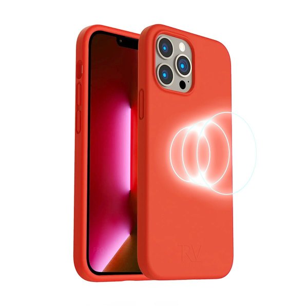 Rvelon iPhone 14 Pro Max Deksel Silikon MagSafe Rosa