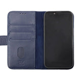 Rvelon iPhone 14 Pro Max Etui Ekte Skinn Blå
