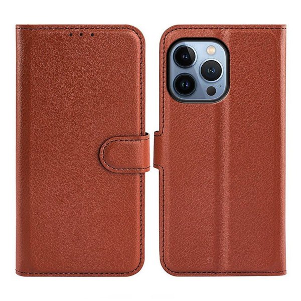 iPhone 14 Pro Max Etui med Stativ Brun