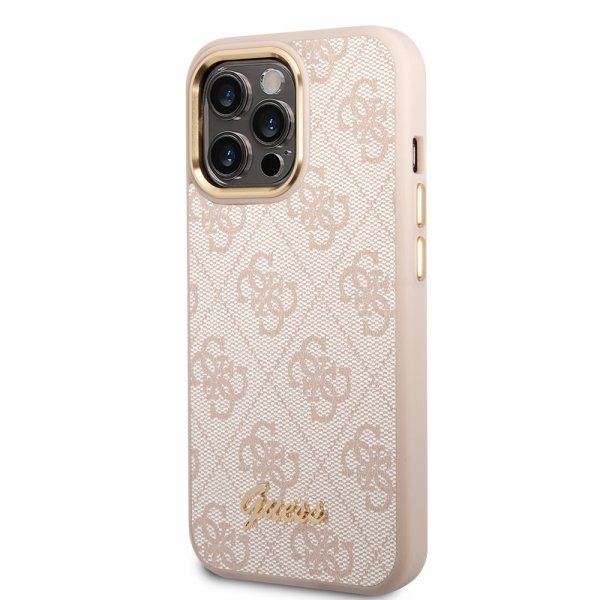 Guess iPhone 14 Pro Max Deksel 4G Logo Rosa