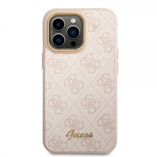 Guess iPhone 14 Pro Max Deksel 4G Logo Rosa