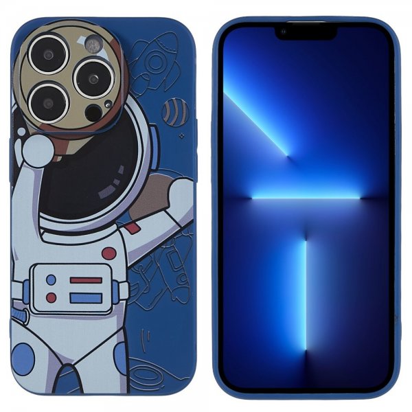 iPhone 14 Pro Max Deksel Astronaut Blå Grå