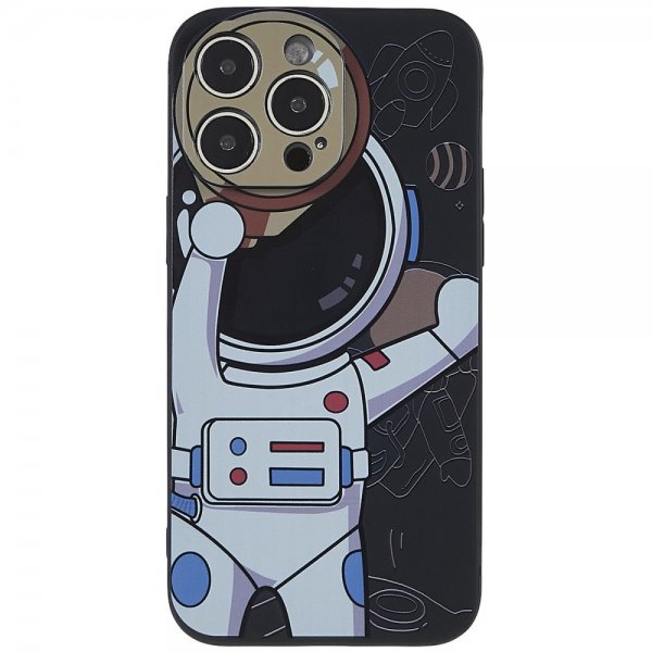 iPhone 14 Pro Max Deksel Astronaut Svart Grå