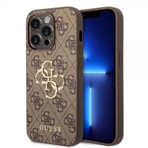 Guess iPhone 14 Pro Max Deksel Big Metal Logo Brun