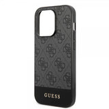 Guess iPhone 14 Pro Max Deksel Bottom Stripe Metal Logo Grå