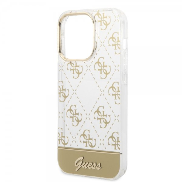 Guess iPhone 14 Pro Max Deksel Bottom Stripe Script Logo Gull
