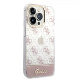 Guess iPhone 14 Pro Max Deksel Bottom Stripe Script Logo Rosa