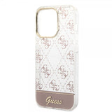 Guess iPhone 14 Pro Max Deksel Bottom Stripe Script Logo Rosa