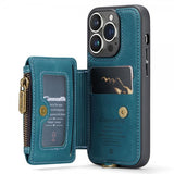 CaseMe iPhone 14 Pro Max Deksel C20 Kortlomme Glidelås Petrol