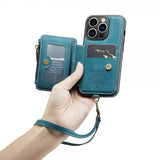 CaseMe iPhone 14 Pro Max Deksel C20 Kortlomme Glidelås Petrol