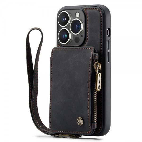 CaseMe iPhone 14 Pro Max Deksel C20 Kortlomme Glidelås Svart