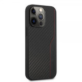 AMG iPhone 14 Pro Max Deksel Carbon Effect Stamped Logo Svart