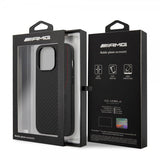 AMG iPhone 14 Pro Max Deksel Carbon Effect Stamped Logo Svart