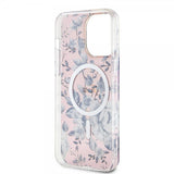 Guess iPhone 14 Pro Max Deksel Flower MagSafe Rosa