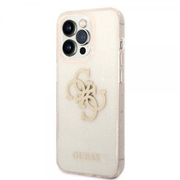 Guess iPhone 14 Pro Max Deksel Full Glitter Gull